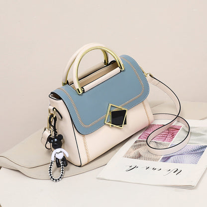 レディースバッグ高級感斜め掛けバッグ本革わきの下バッグカラーマッチングハンドバッグファッションショルダーバッグ.ポシェット