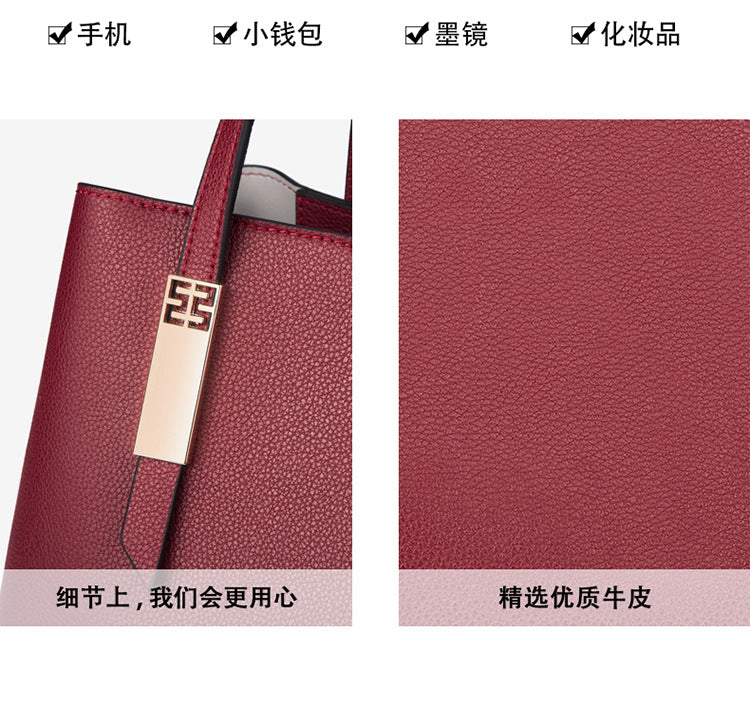 女性のハンドバッグ本革大容量斜め掛けバッグ牛革トートバッグファッション何とでも合うエレガントハンドバッグ.カバン