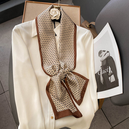 スカーフv字平角の小さいネッカチーフの外に装飾を組み合わせたスーツシャツのヘアバンド女性