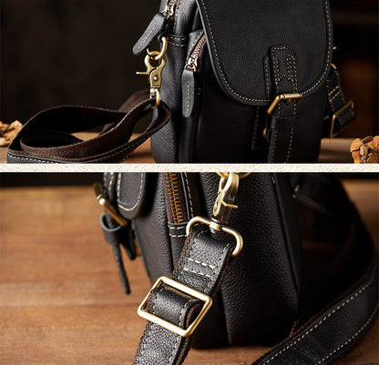 メンズショルダーバッグ 牛皮 手作りカジュアル スポーツ スマホポーチ男性用斜めがけバッグ