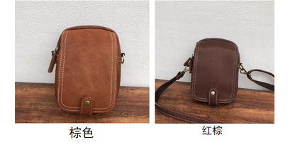 メンズショルダーバッグ 牛革本革製 韩国ファッション シンプル  レトロ スマホポーチ 男性用斜めがけバッグ