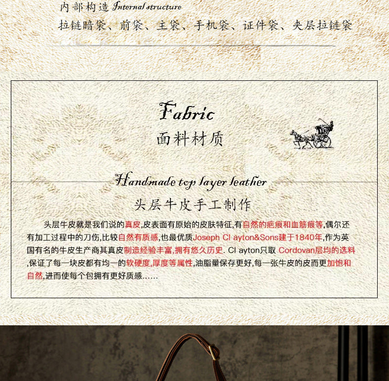 メンズハンドバッグ手提げかばん手作業牛皮本革製クレイジー・ホース斜めがけショルダーバッグ男性用OLビジネスカジュアルブリーフケースパソコンバッグ