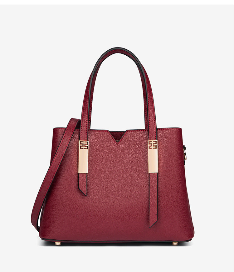 女性のハンドバッグ本革大容量斜め掛けバッグ牛革トートバッグファッション何とでも合うエレガントハンドバッグ.カバン