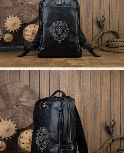 メンズリュックサック 牛革本革製 手作り オリジナル 個性ファッション男性用旅行かばん