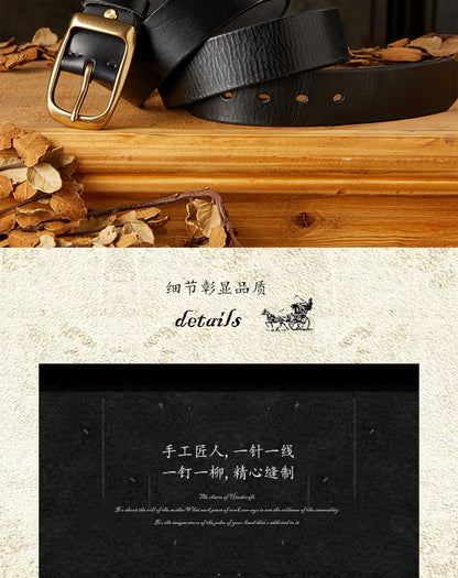 メンズベルト 手作り 牛革本革製 針バックル カジュアルヴィンテージ個性男性用ベルト