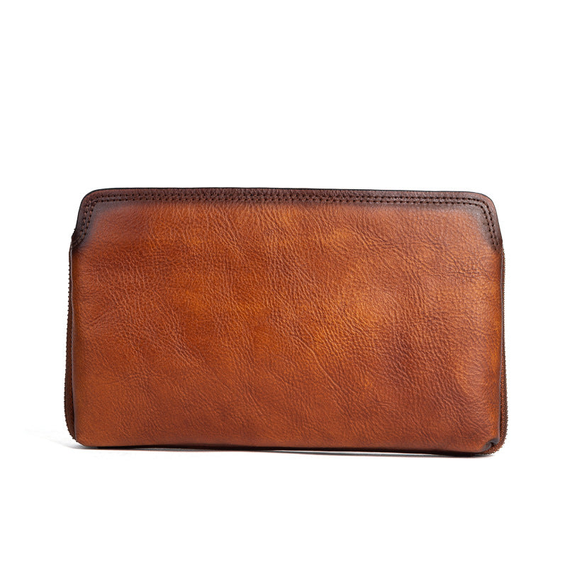 メンズクラッチバッグ牛革本革製実用レトロカジュアル男性バッグ