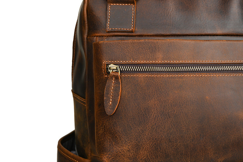 メンズリュック牛革本革製大容量アウトドアカジュアル男性用旅行かばんパソコンバッグ