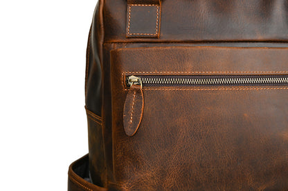 メンズリュック牛革本革製大容量アウトドアカジュアル男性用旅行かばんパソコンバッグ
