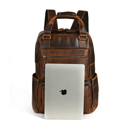 メンズリュック牛革本革製大容量アウトドアカジュアル男性用旅行かばんパソコンバッグ
