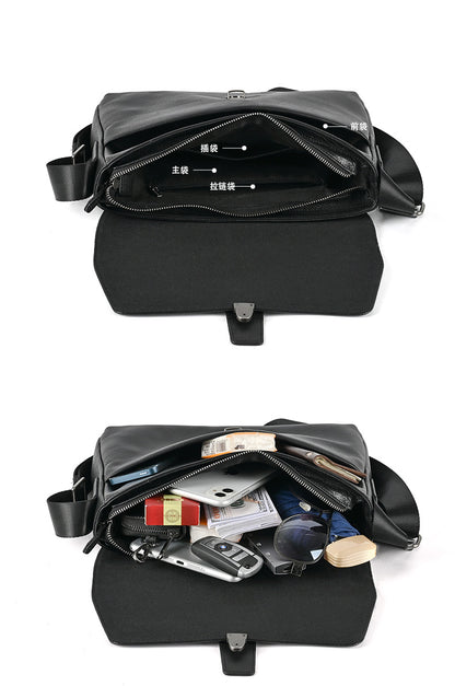 メンズショルダーバッグ牛革本革製カジュアルビジネス 男性斜めがけバッグ