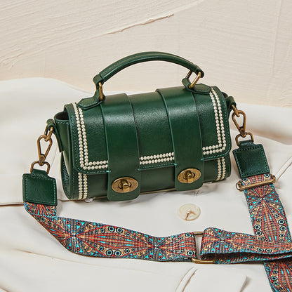 レディースバッグレトロ本革ハンドバッグ円筒バッグ牛革シンプルメッセンジャーバッグ流行ショルダーバッグ.ポシェット