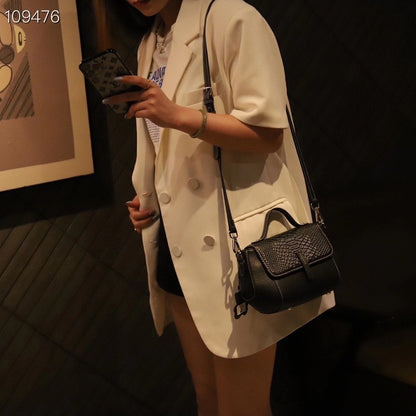 本革レディースバッグ鰐柄ハンドバッグ斜め掛けバッグレトロスクエアバッグ通勤OL 何とでも合うショルダーバッグ.ポシェット