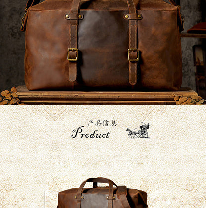 メンズ旅行かばん 手提げかばん 手作り オリジナル レトロ 大容量 牛革本革製 荷物かばん 男性斜めがけショルダーバッグ