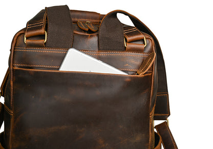 メンズリュック牛革本革製大容量アウトドアカジュアル男性用旅行かばんパソコンバッグ