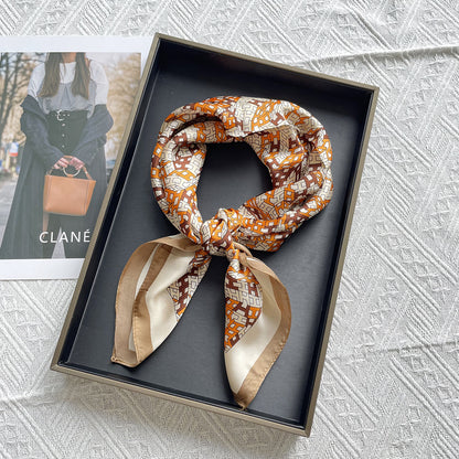 スカーフレディース薄手日焼け止めジョーゼットマフラーネックガードプロネッカチーフサテンマフラー