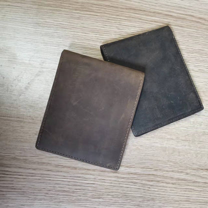メンズ短財布2つ折り牛革レトロファッション男性用ウォレット
