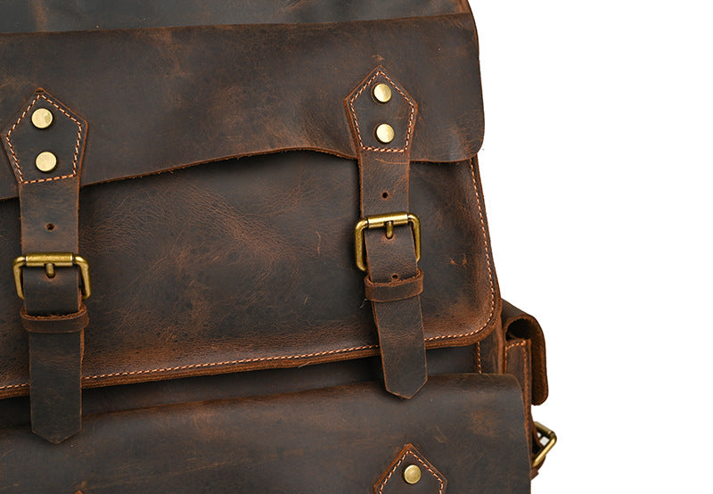 メンズリュック牛革本革製大容量アウトドアカジュアル男性用旅行かばんパソコンバッグ