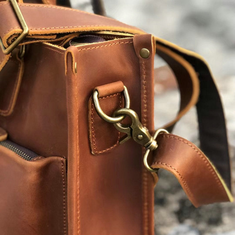 メンズハンドバッグブリーフケース牛革クレイジー・ホースショルダーバッグビジネス通勤男性用斜めがけバッグパソコンバッグ