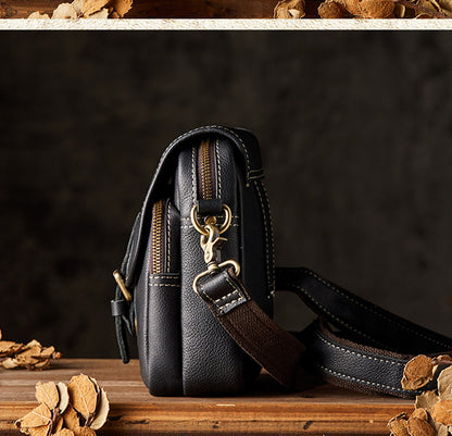 メンズショルダーバッグ 牛皮 手作りカジュアル スポーツ スマホポーチ男性用斜めがけバッグ