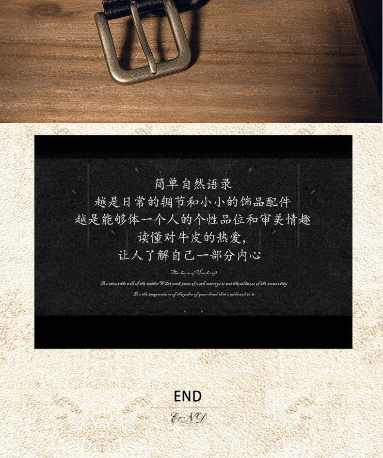 メンズベルト 牛革本革製 手作り 針バックル シンプルカジュアル ヴィンテージファッション男性用ベルト