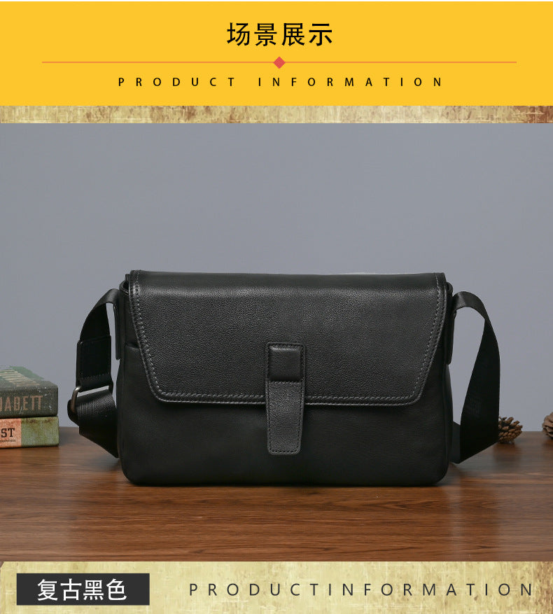 メンズショルダーバッグ牛革本革製カジュアルビジネス 男性斜めがけバッグ