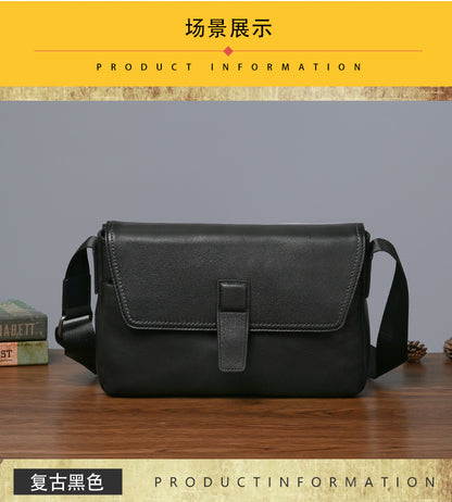 メンズショルダーバッグ牛革本革製カジュアルビジネス 男性斜めがけバッグ