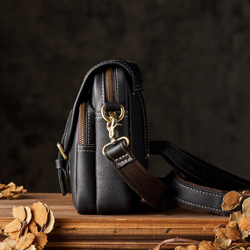 メンズショルダーバッグ 牛皮 手作りカジュアル スポーツ スマホポーチ男性用斜めがけバッグ