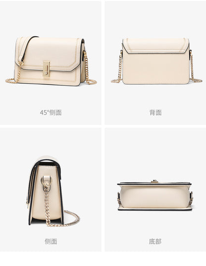 本革の斜めショルダーバッグ小物バッグおしゃれで高級感のチェーンバッグシンプルスクエアバッグショルダーバッグ.ポシェット