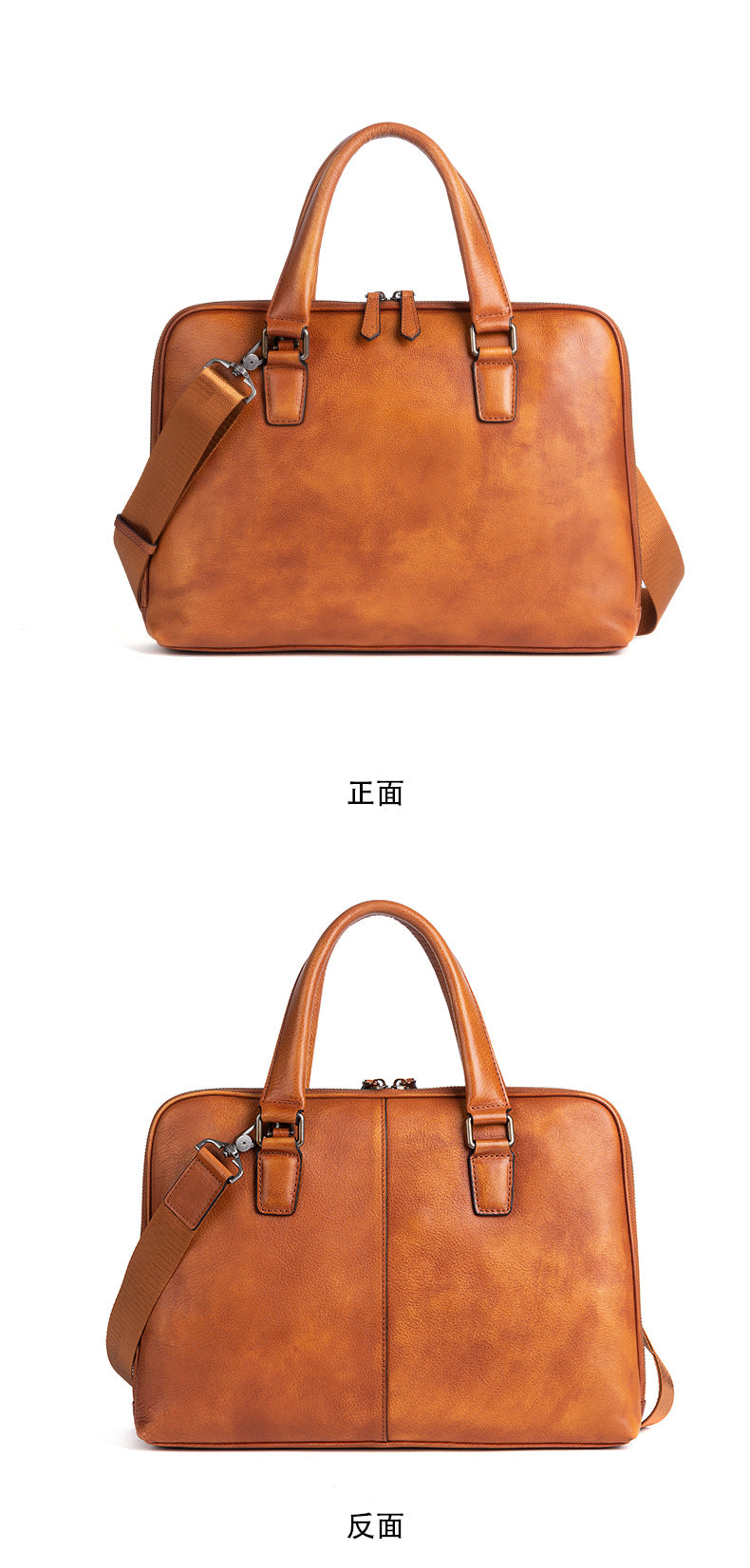 メンズブリーフケース牛革本革製レトロカジュアル男性用斜めがけバッグハンドバッグ