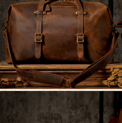 メンズ旅行かばん 手提げかばん 手作り オリジナル レトロ 大容量 牛革本革製 荷物かばん 男性斜めがけショルダーバッグ