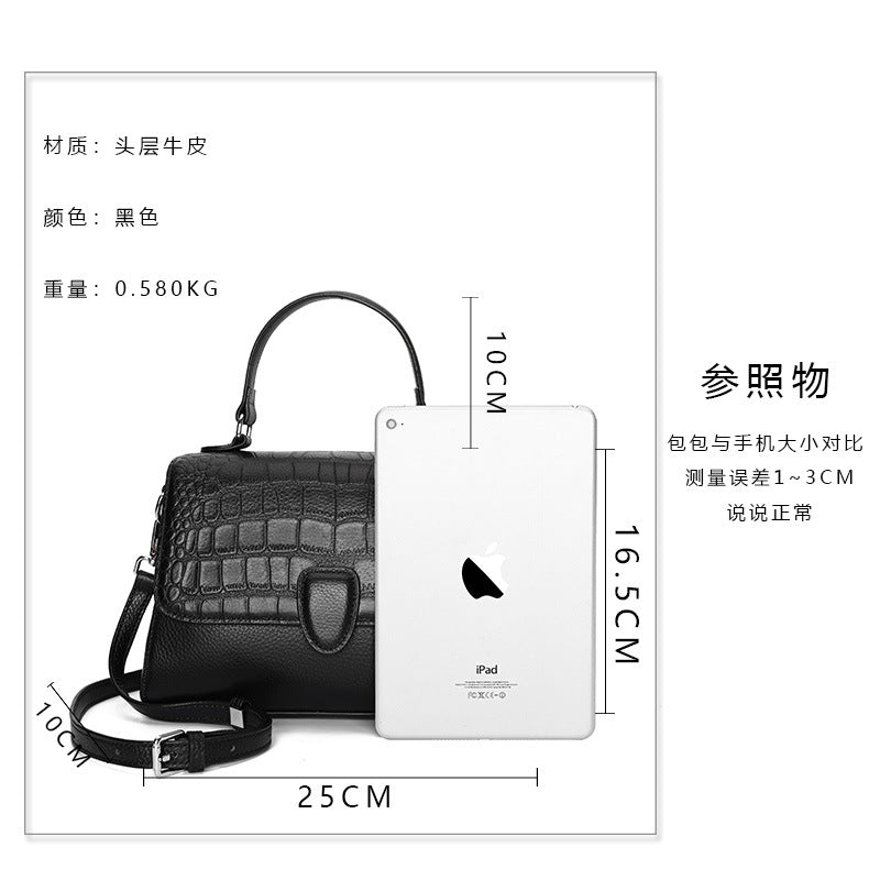 本革レディースバッグ鰐柄ハンドバッグファッション軽量贅沢牛革ショルダーバッグ通勤ハンドバッグ.カバン