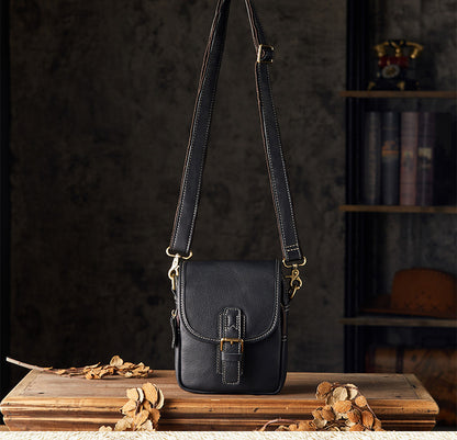 メンズショルダーバッグ 牛皮 手作りカジュアル スポーツ スマホポーチ男性用斜めがけバッグ