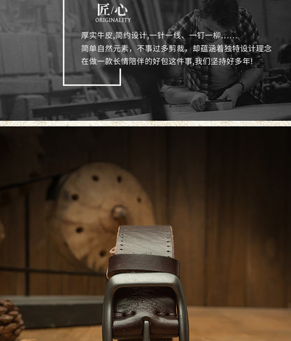 メンズベルト牛革本革製手作り針バックルレトロカジュアル男性用ベルト