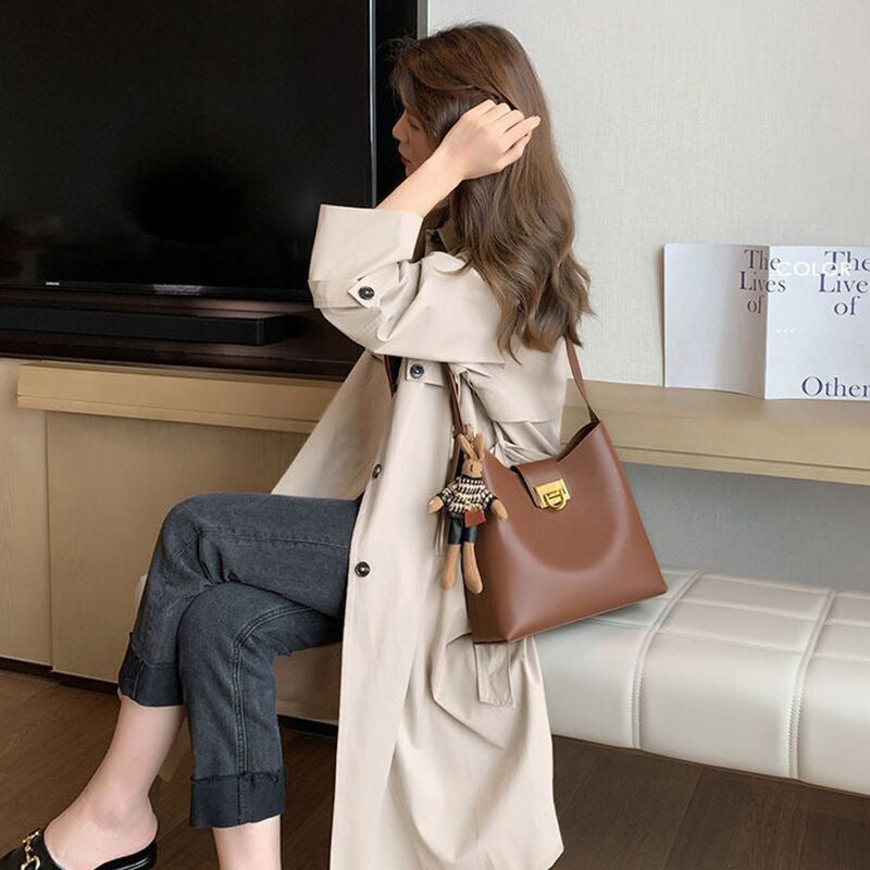 本革レディースバッグフレンチミニバケツバッグファッション何とでも合う斜め掛けバッグショルダーバッグ.ポシェット