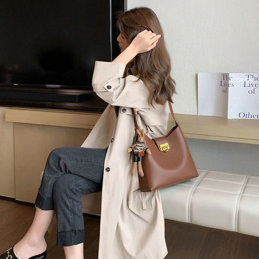 本革レディースバッグフレンチミニバケツバッグファッション何とでも合う斜め掛けバッグショルダーバッグ.ポシェット