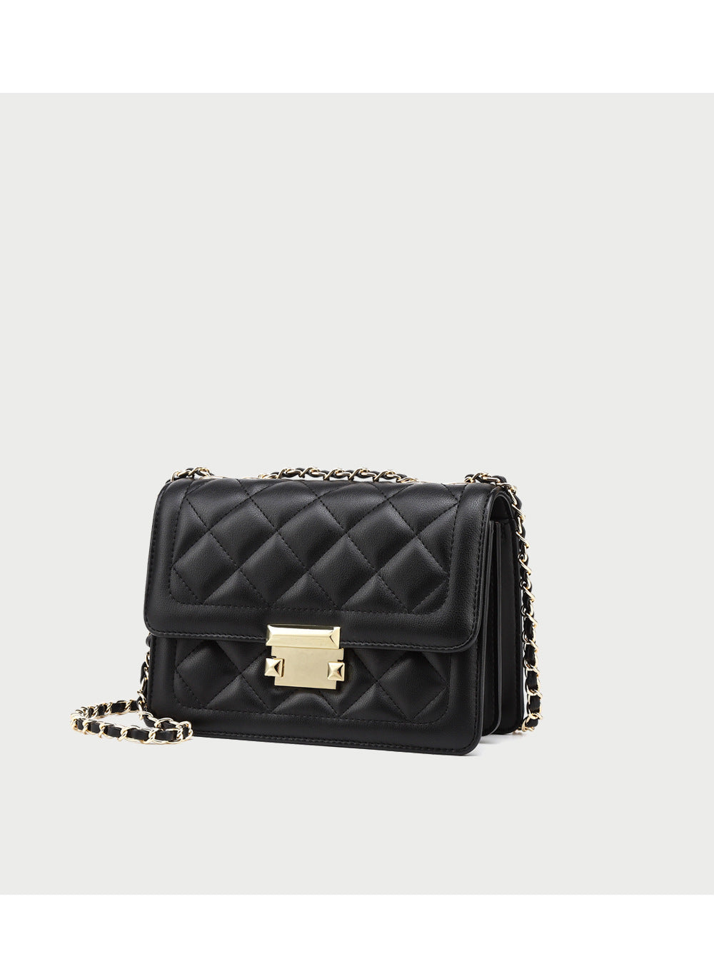 本革バッグレディース斜め掛けバッグチェック柄チェーンバッグスクエアバッグファッション何とでも合うショルダーバッグ.ポシェット