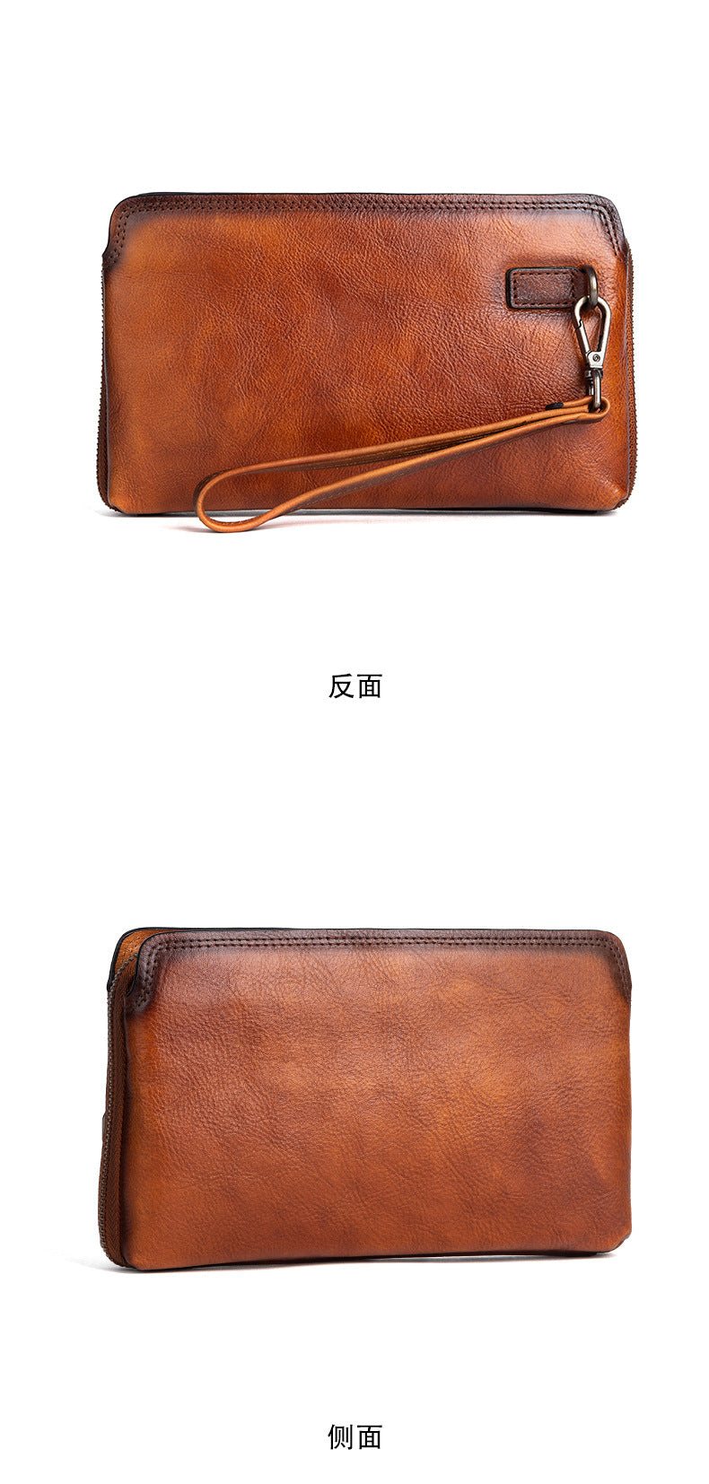 メンズクラッチバッグ牛革本革製実用レトロカジュアル男性バッグ