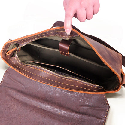 メンズ斜めがけバッグ牛革本革製レトロ男性用ショルダーバッグ