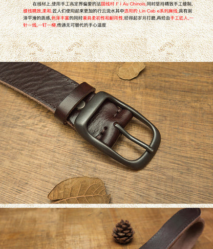 メンズベルト牛革本革製手作り針バックルレトロカジュアル男性用ベルト