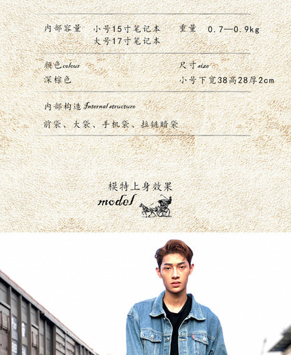 メンズ手提げかばん ハンドバッグ 手作業 韩国ファッション 牛革本革製 カジュアルビジネス用ブリーフケース薄型パソコンバッグ