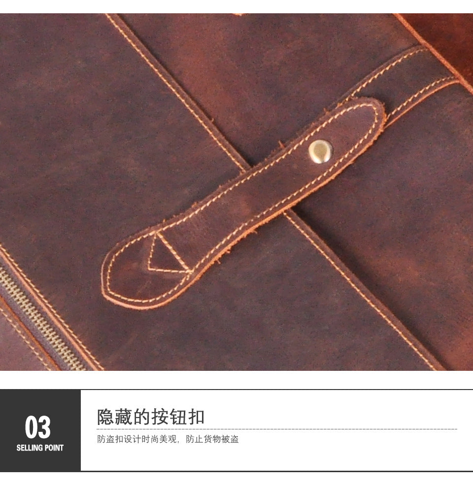 メンズ斜めがけバッグ牛革本革製レトロ男性用ショルダーバッグ