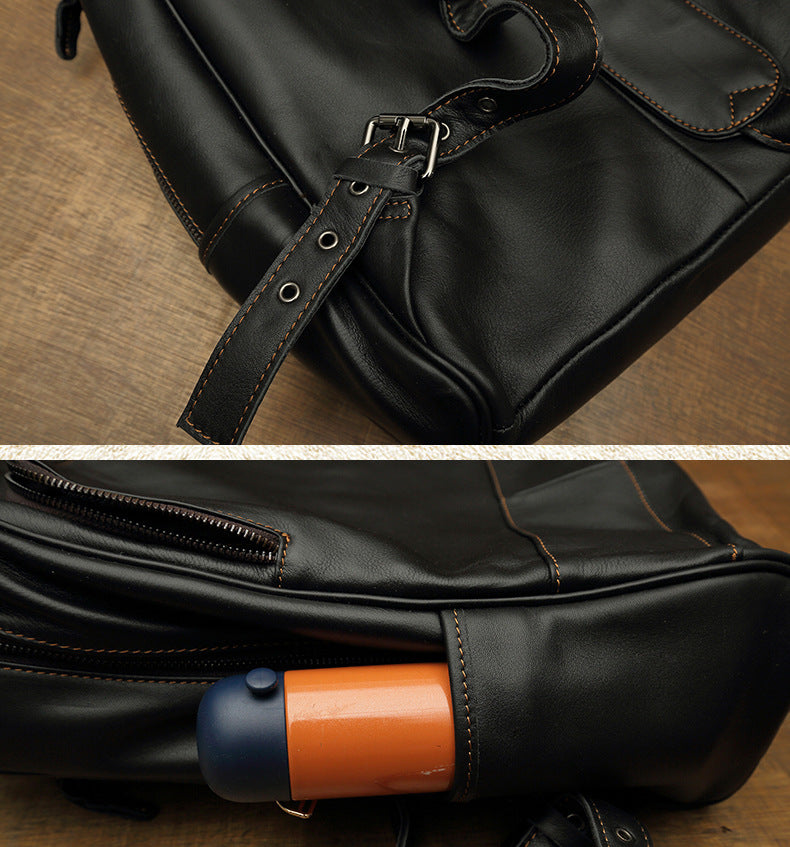 メンズリュック 手作り 牛革本革製 韩国ファッション旅行かばん ビジネスパソコンバッグ