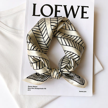 シルクスカーフエレガントな気質小さなスカーフ高品質幾何柄装飾スカーフレディース