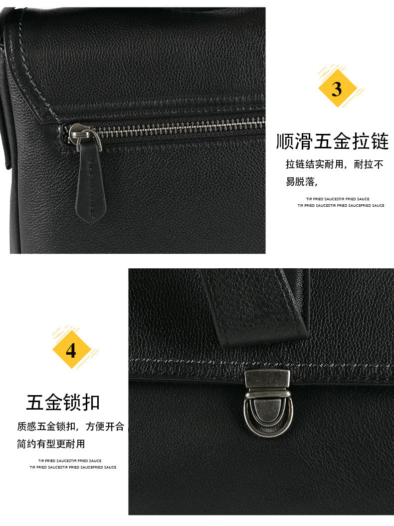 メンズショルダーバッグ牛革本革製カジュアルビジネス 男性斜めがけバッグ