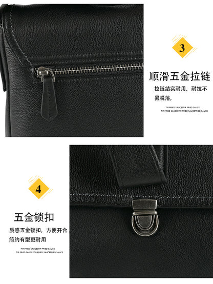 メンズショルダーバッグ牛革本革製カジュアルビジネス 男性斜めがけバッグ