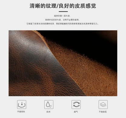 メンズショルダーバッグ牛革本革製レトロアウトドア旅行 男性用斜めがけバッグ