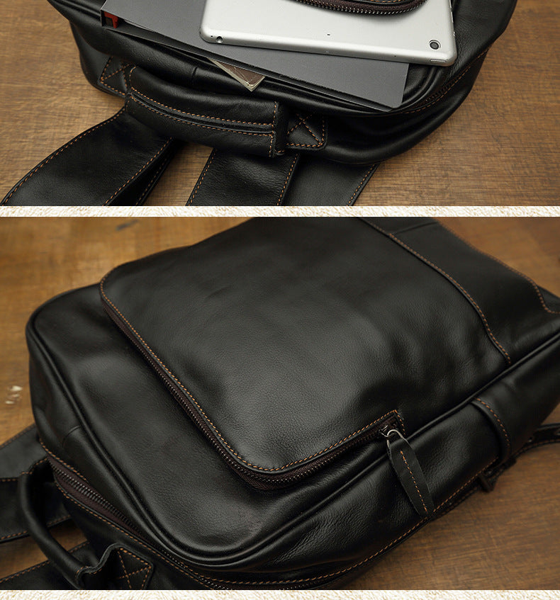 メンズリュック 手作り 牛革本革製 韩国ファッション旅行かばん ビジネスパソコンバッグ