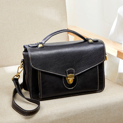 レディースバッグファッション本革トップ牛革レトロハンドバッグメッセンジャーバッグトレンドショルダーバッグ.ポシェット