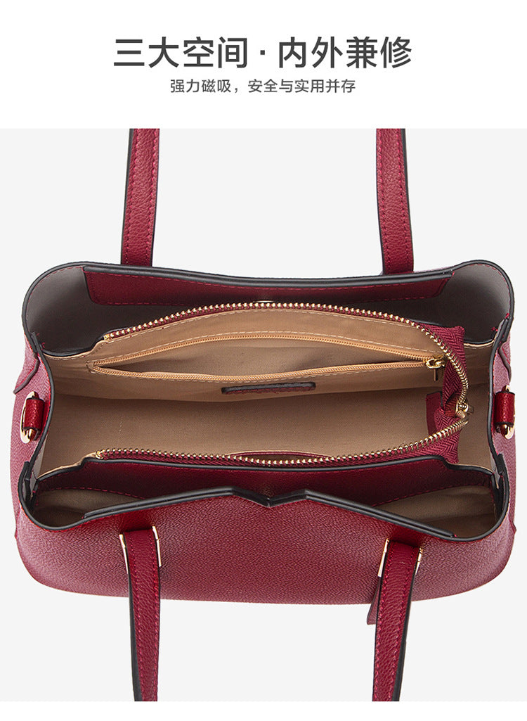 女性のハンドバッグ本革大容量斜め掛けバッグ牛革トートバッグファッション何とでも合うエレガントハンドバッグ.カバン