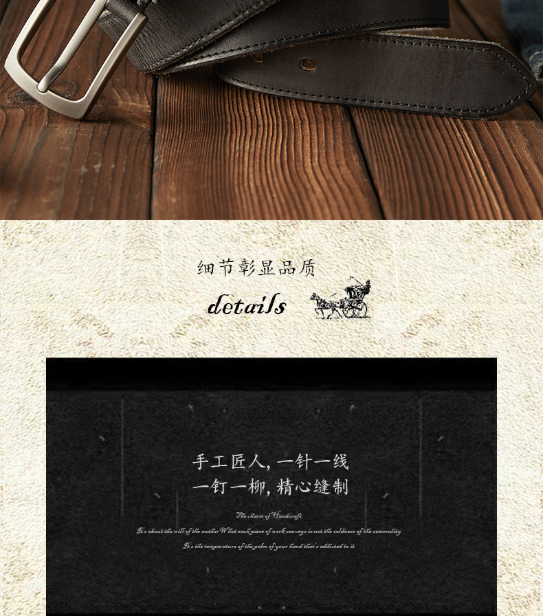 メンズベルト 手作り 牛革本革製 針バックル ヴィンテージ男性用ベルト